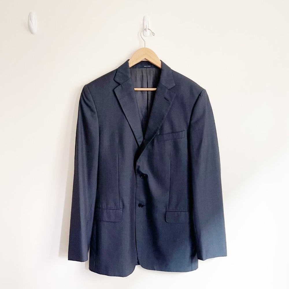 Men's Versace Collection Navy Blue Two Button Blazer, Size 42R US / 52R EU